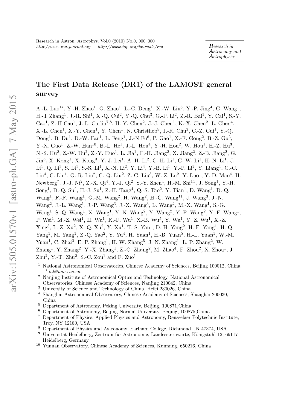 Arxiv:1505.01570V1 [Astro-Ph.GA] 7 May 2015