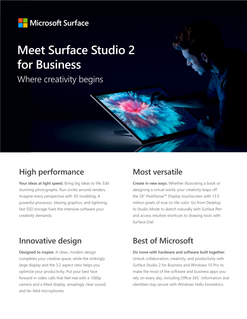 Meet Surface Studio 2 for Business Where Creativity Begins