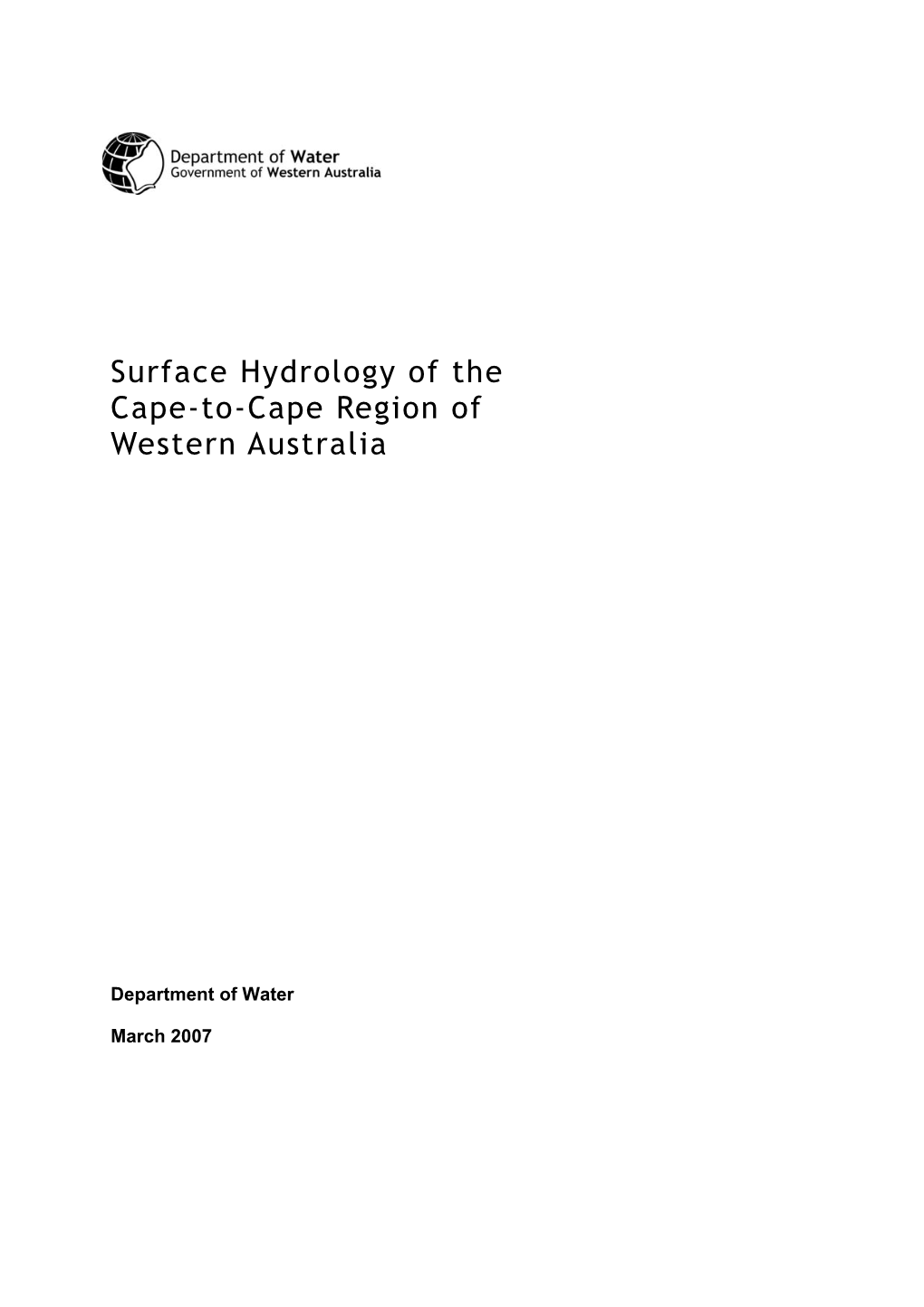 Surface Hydrology of the Cape to Cape Region of WA