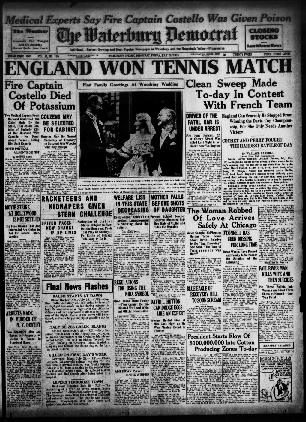 England Won Tennis Match