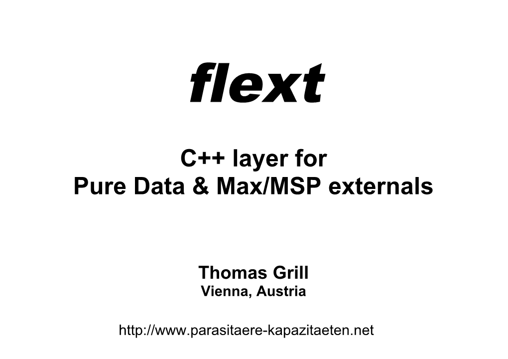 C++ Layer for Pure Data & Max/MSP Externals