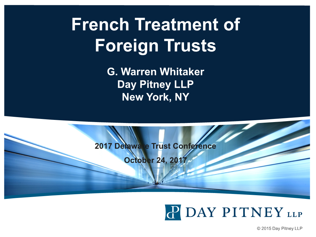 French Treatment of Foreign Trusts