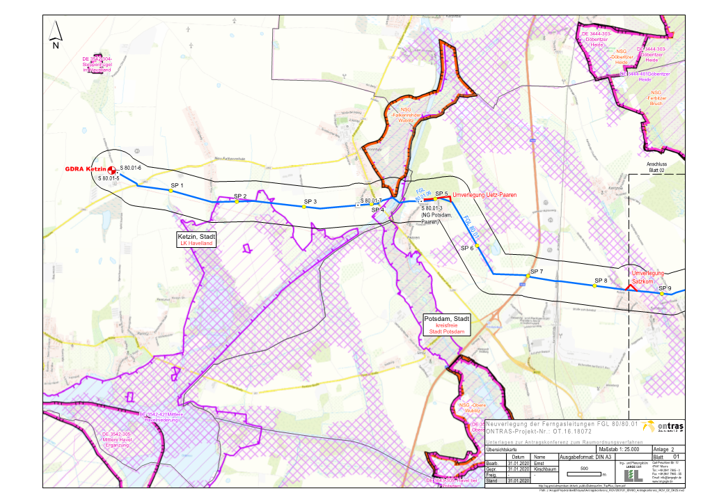 Ketzin, Stadt Potsdam, Stadt FG L 80.01 Umverlegung Satzkorn