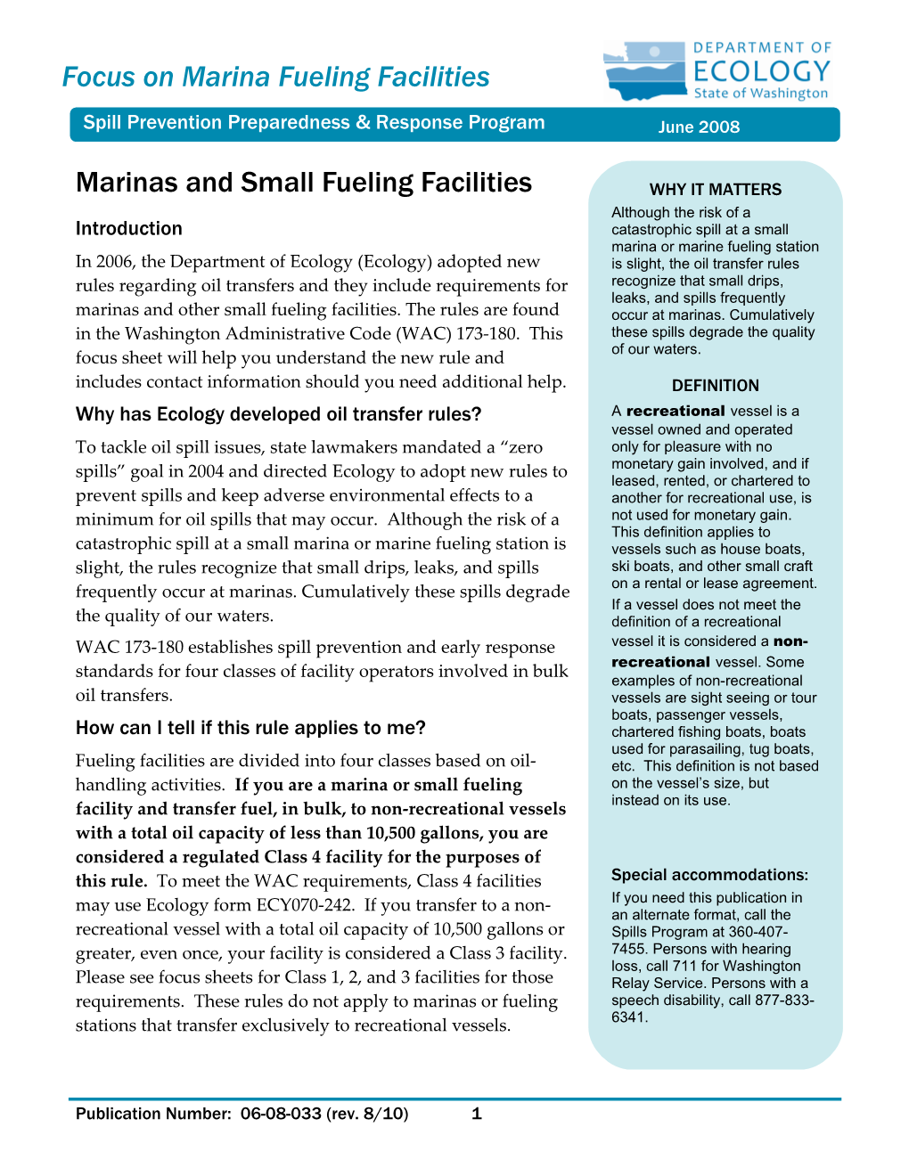 Why Has Ecology Developed Oil Transfer Rules?