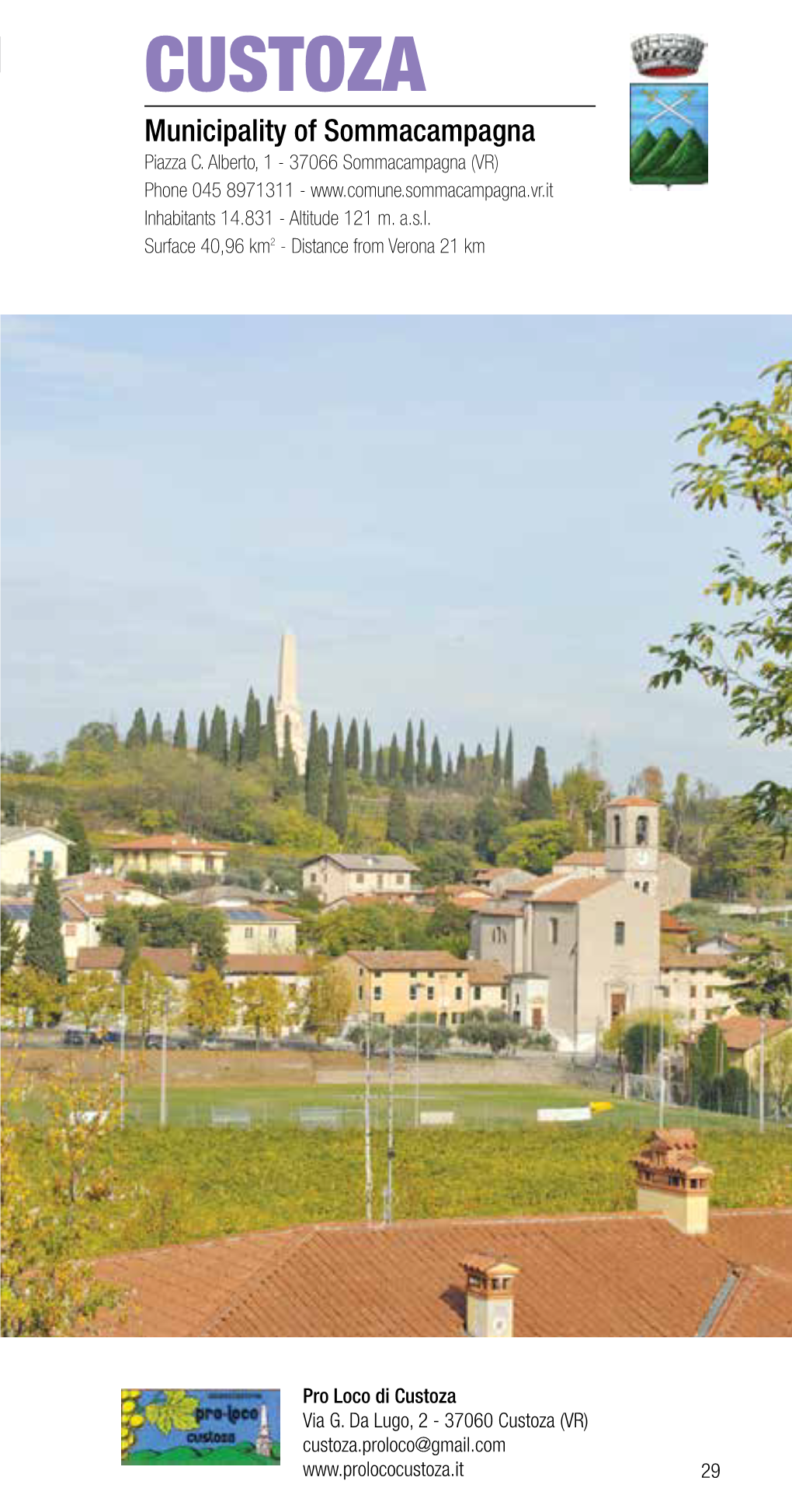 CUSTOZA Municipality of Sommacampagna Piazza C