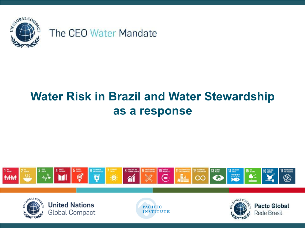 Water Risk in Brazil and Water Stewardship As a Response Agenda
