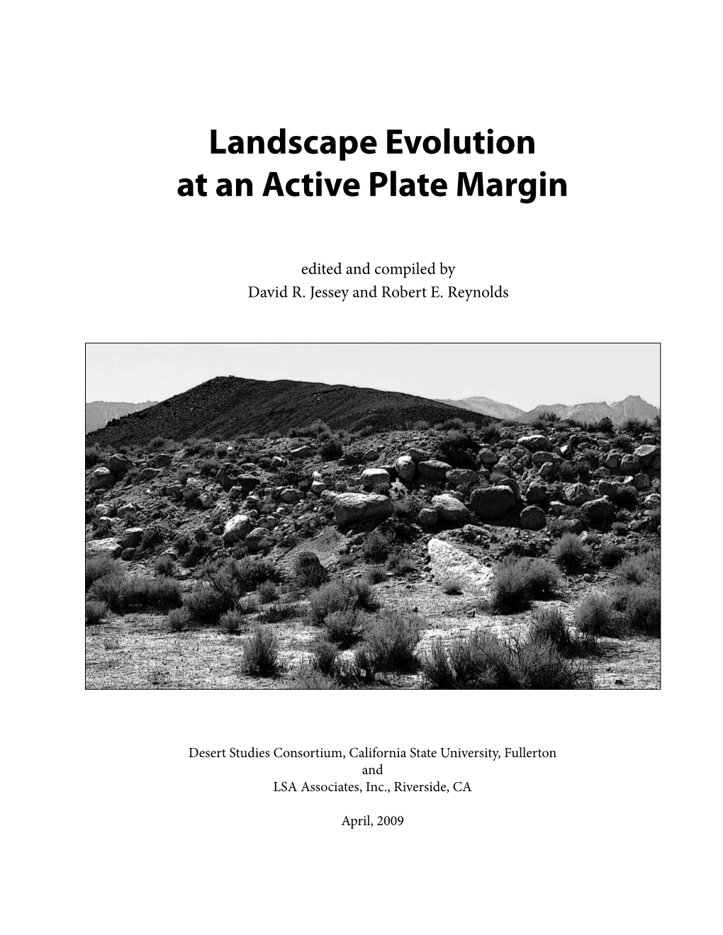 2009 Landscape Evolution at an Active Plate Margin