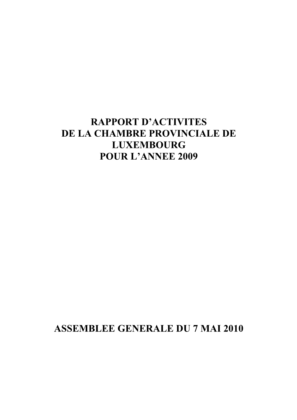 Rapport D'activites