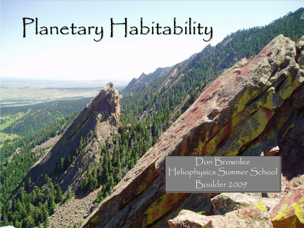 Planetary Habitability