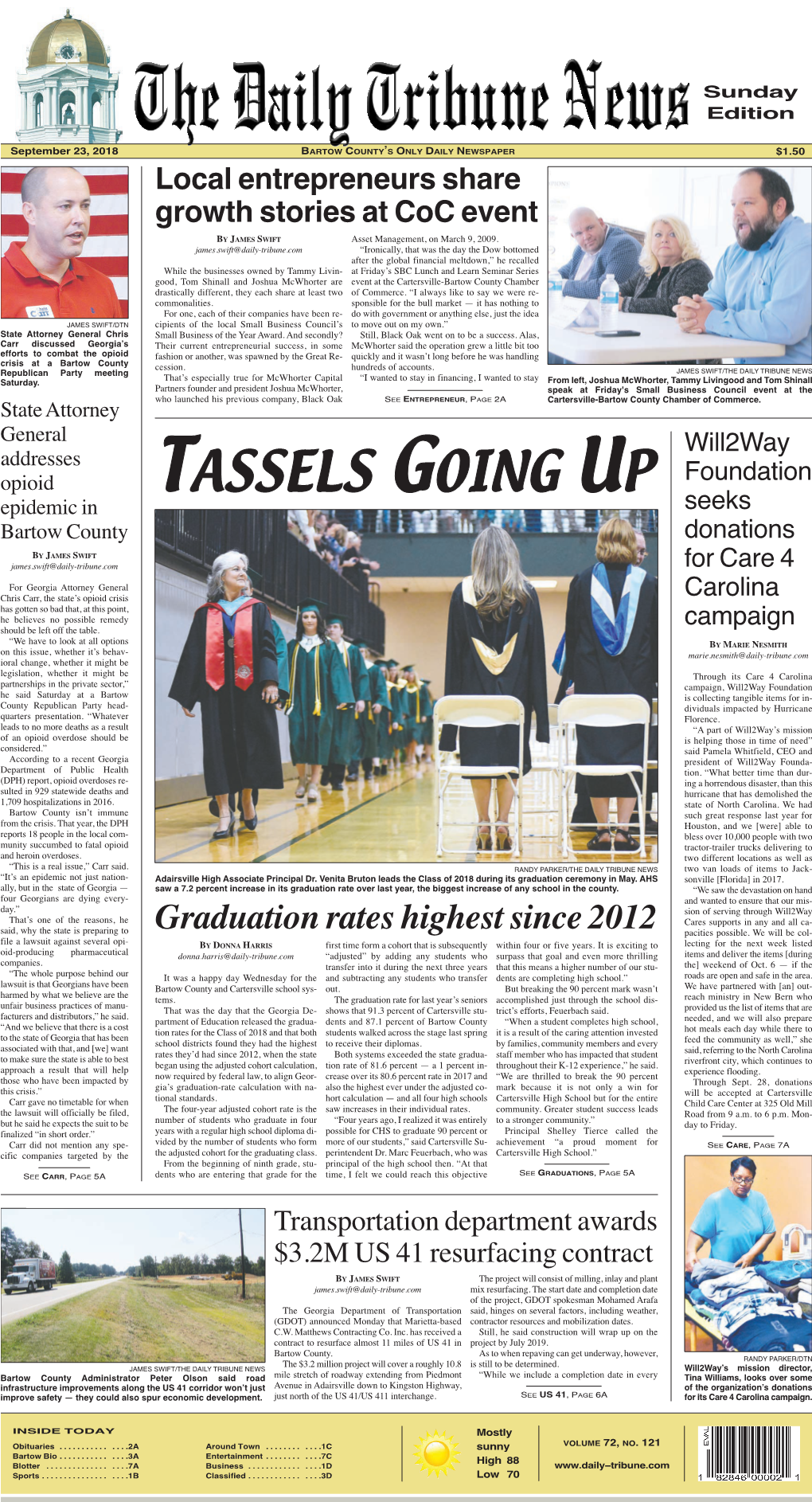 TASSELS GOING up Foundation Epidemic in Seeks Bartow County Donations