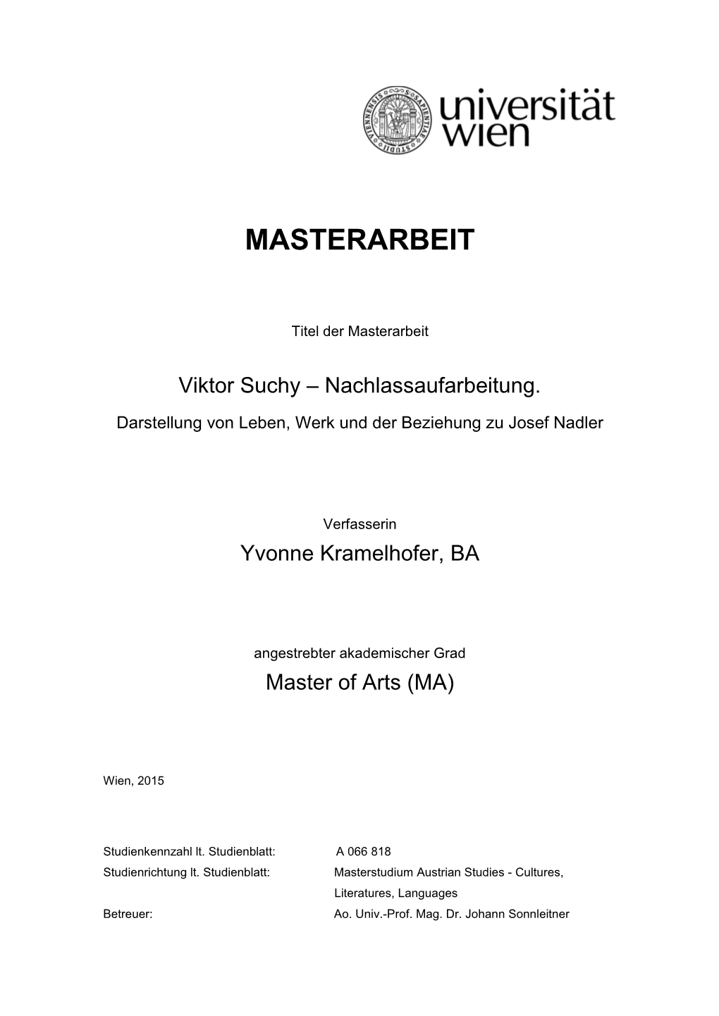 Viktor Suchy – Nachlassaufarbeitung