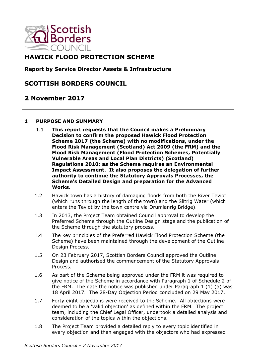 Hawick Flood Protection Scheme
