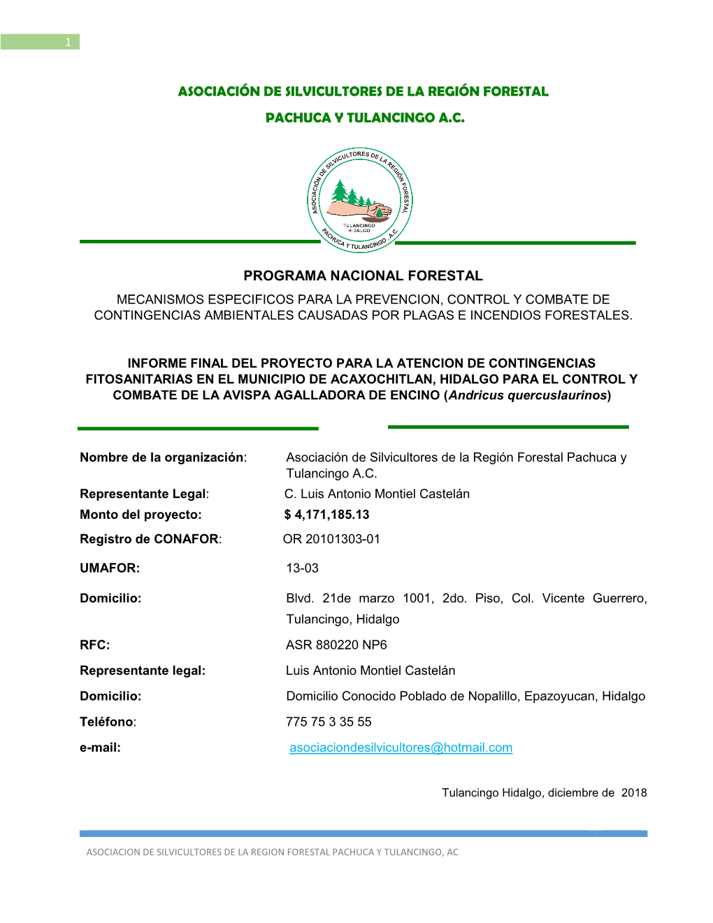 Asociación De Silvicultores De La Región Forestal Pachuca Y Tulancingo A.C