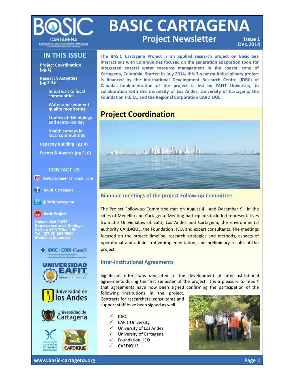 BASIC CARTAGENA Project Newsletter