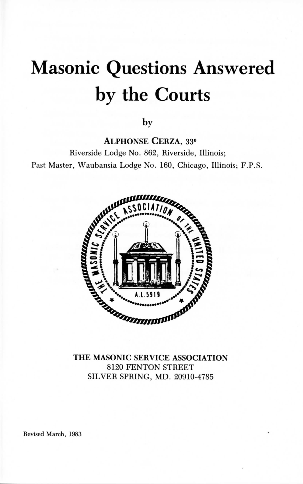 Masonic Questions Answered by the Courts