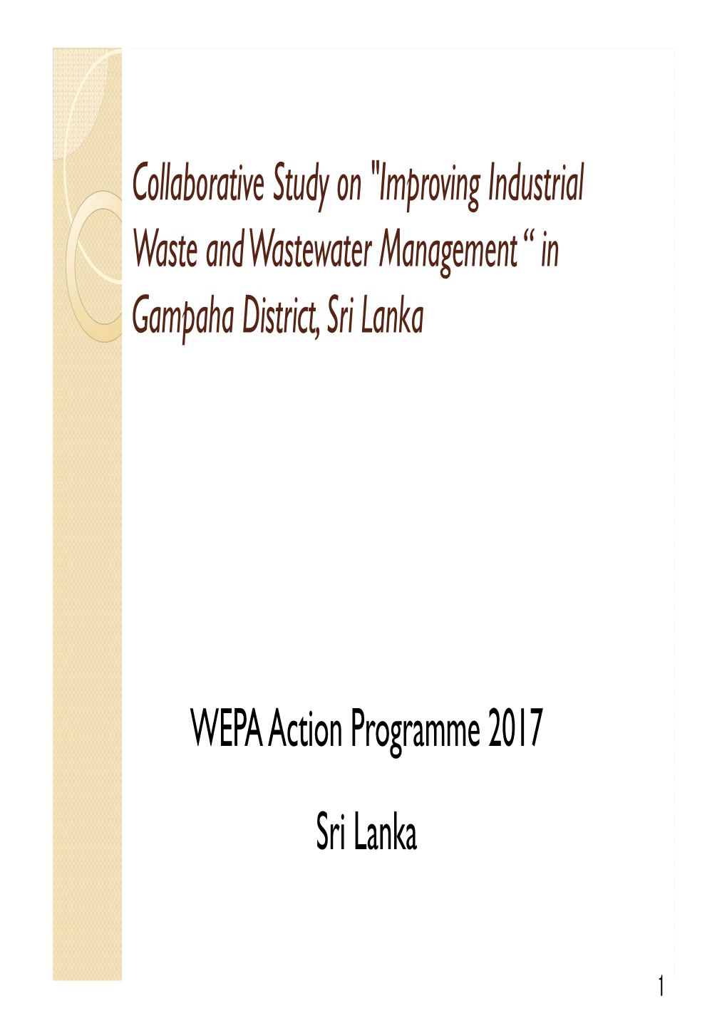 WEPA Action Programme 2017 Sri Lanka