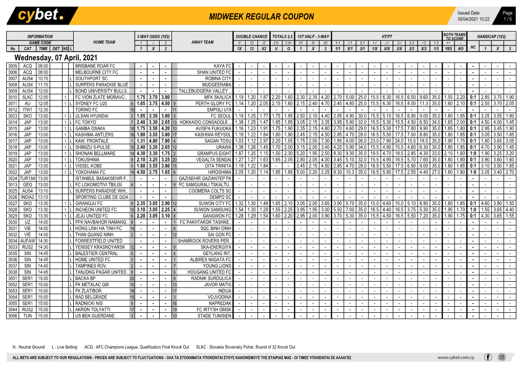 Midweek Regular Coupon 05/04/2021 10:22 1 / 5