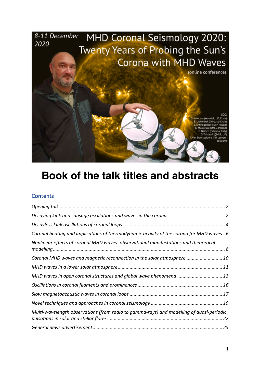 Book of the Talk Titles and Abstracts
