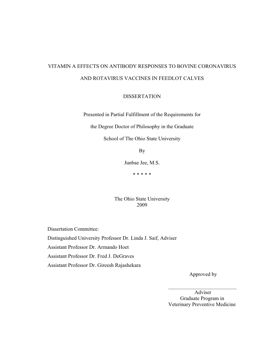 Vitamin a Effects on Antibody Responses to Bovine Coronavirus