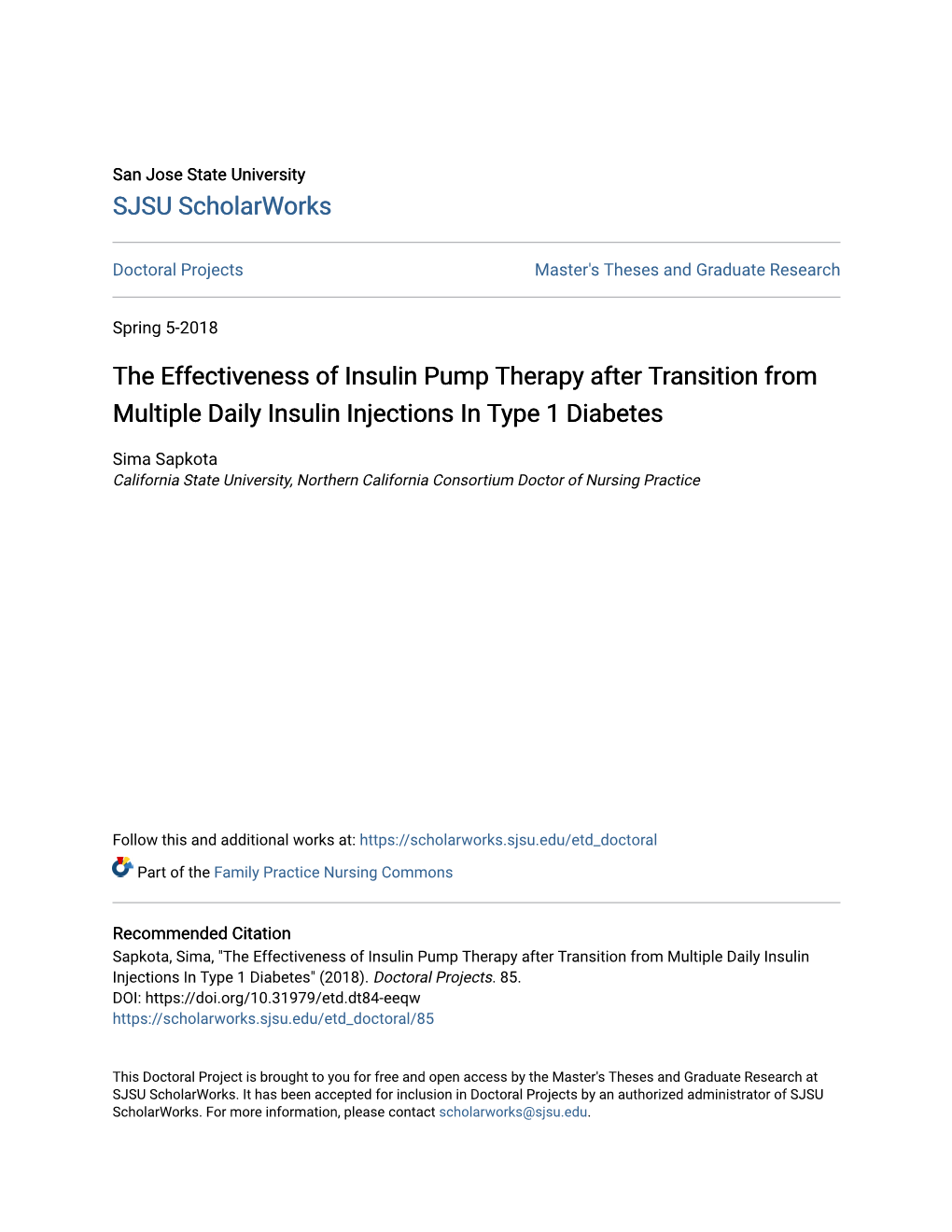 The Effectiveness of Insulin Pump Therapy After Transition from Multiple Daily Insulin Injections in Type 1 Diabetes