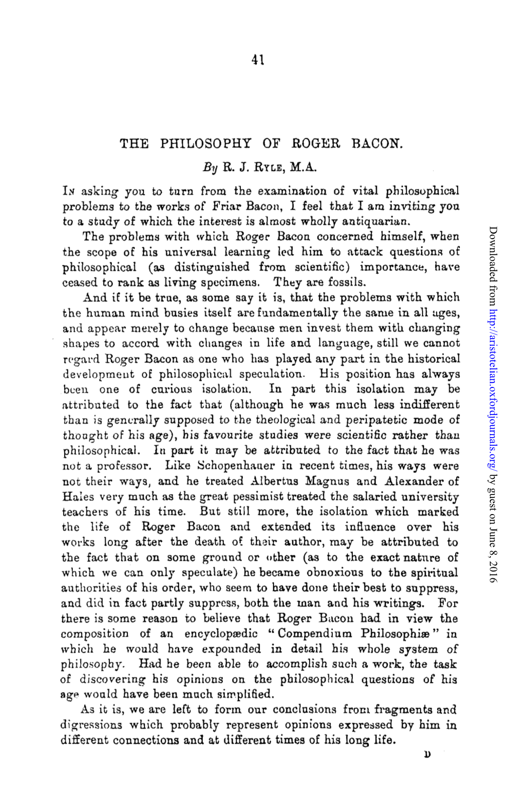 41 the PHILOSOPHY of ROGER BACON. in Asking You to Turn