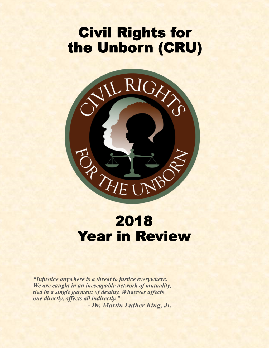 Civil Rights for the Unborn Report (Evangelist Alveda King)