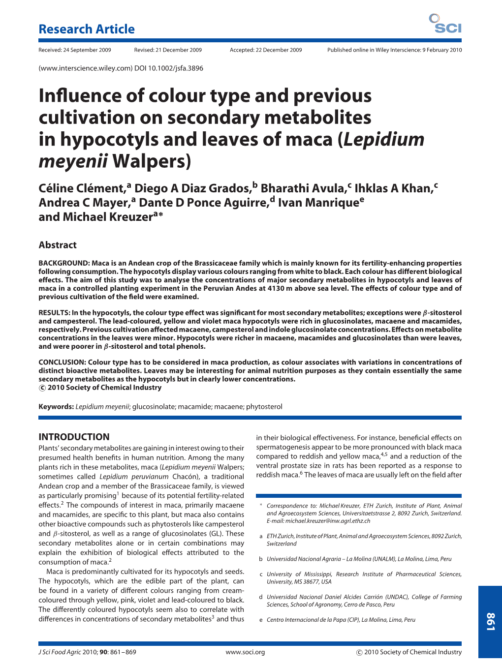 Influence of Colour Type and Previous