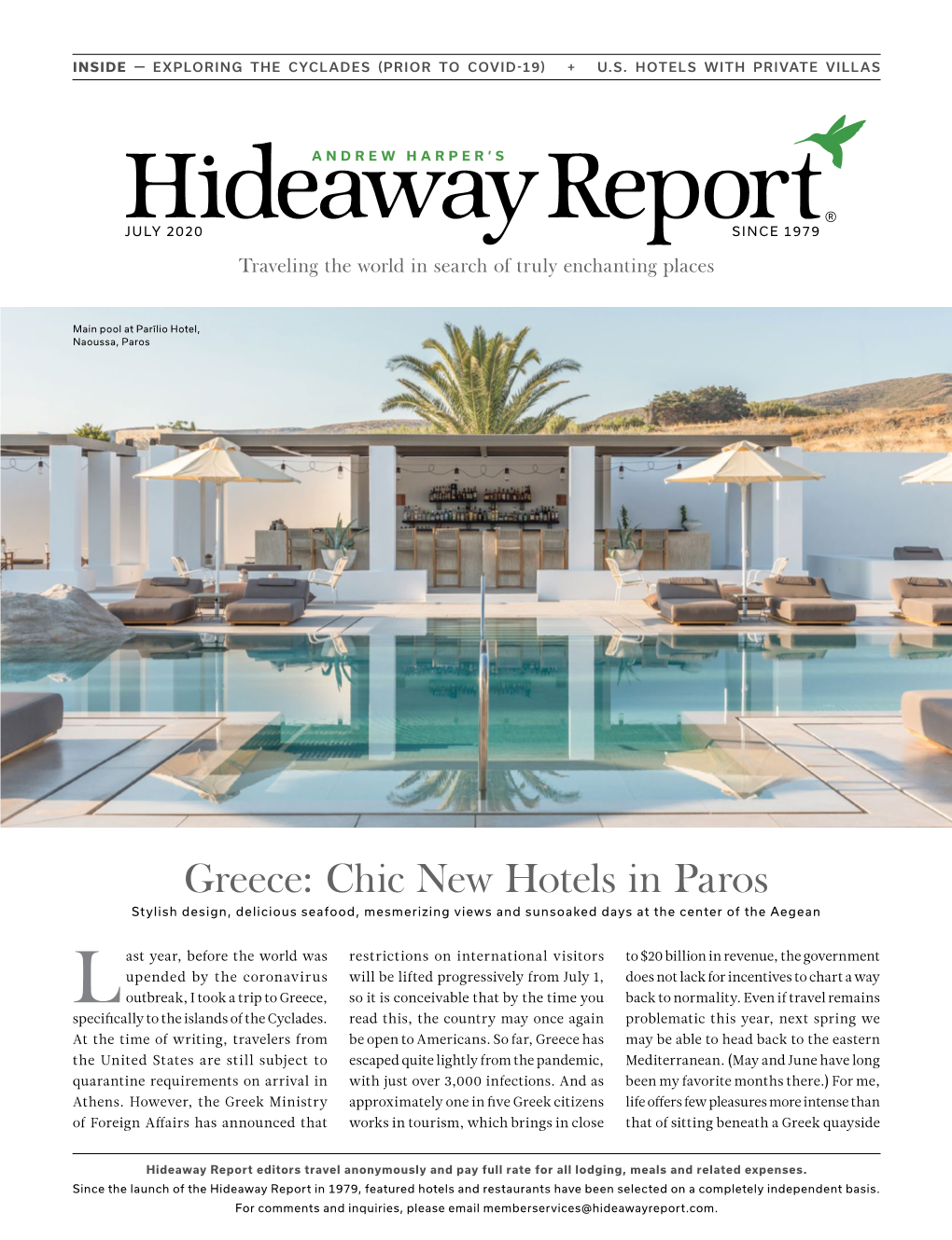 Hideaway Report – July 2020