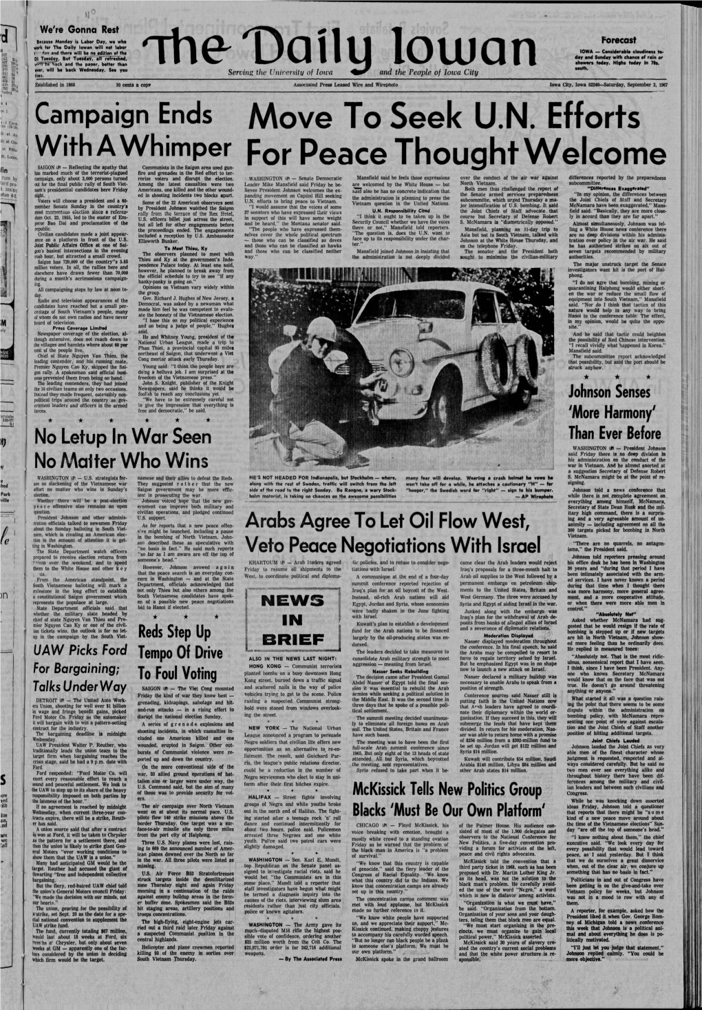 Daily Iowan (Iowa City, Iowa), 1967-09-02