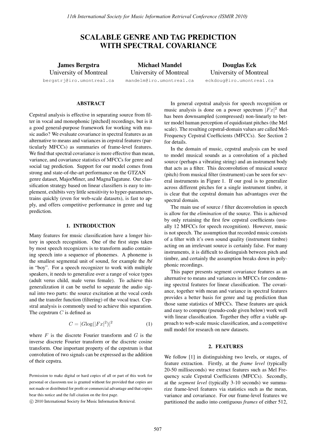 Scalable Genre and Tag Prediction with Spectral Covariance