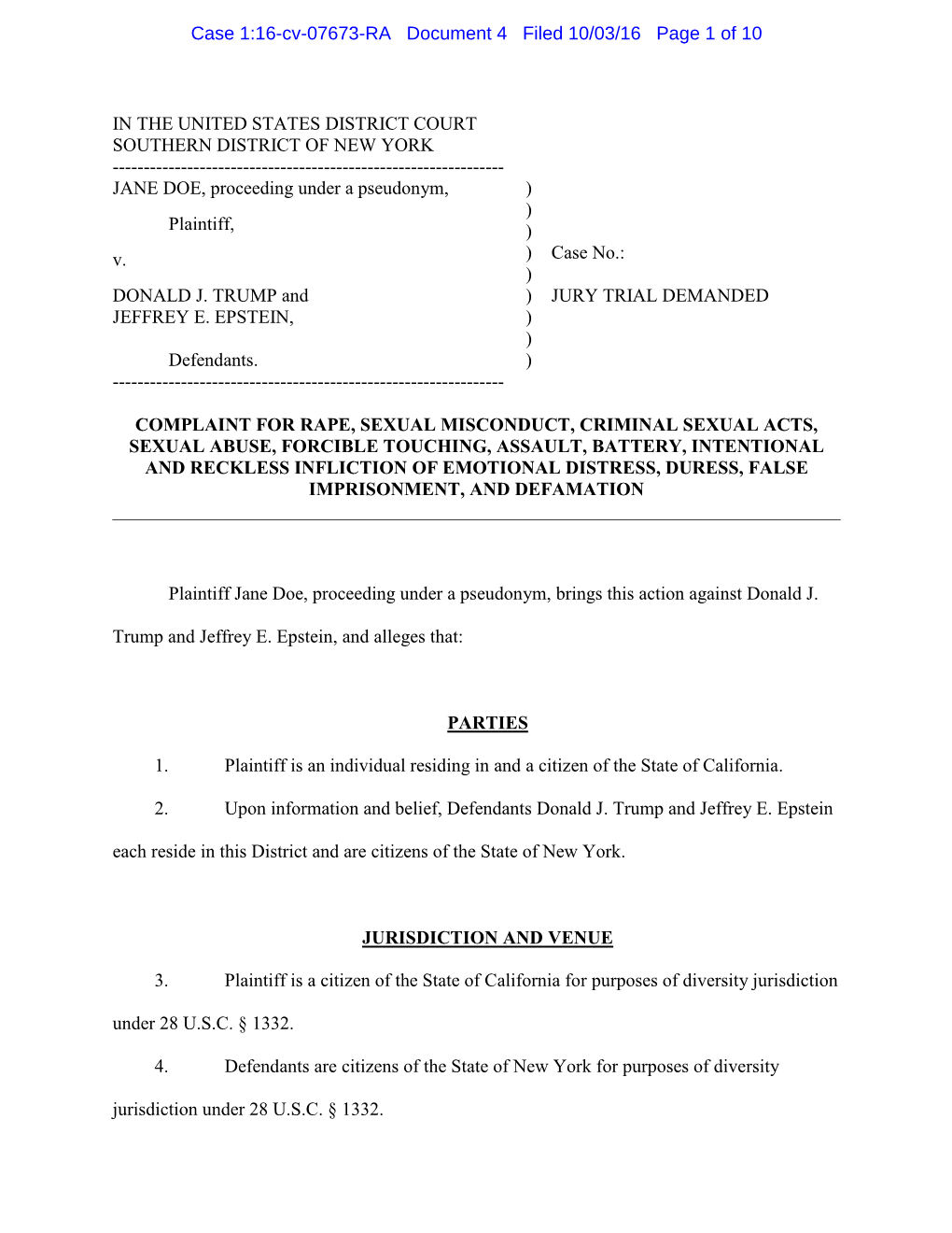 Case 1:16-Cv-07673-RA Document 4 Filed 10/03/16 Page 1 of 10