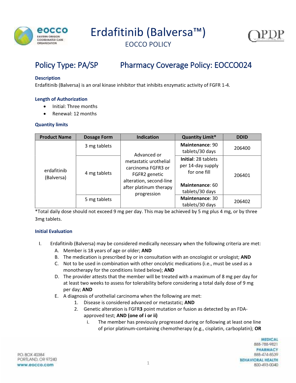 Erdafitinib (Balversa™) (Updated September 2019)