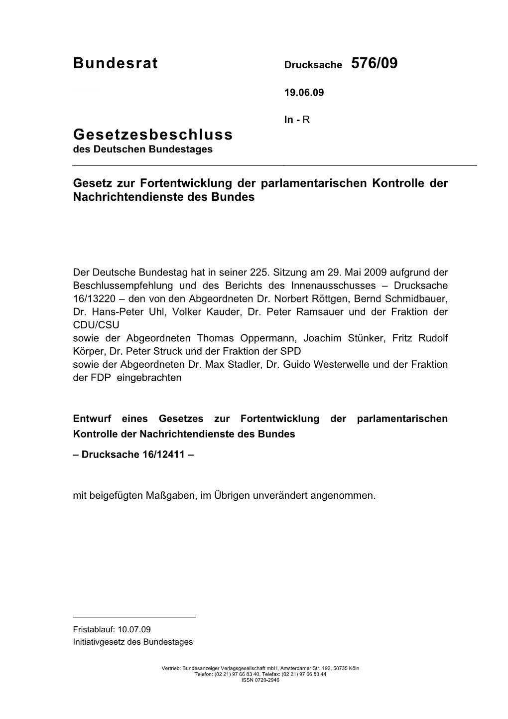 576/09 Grunddrucksache (PDF, 225KB)