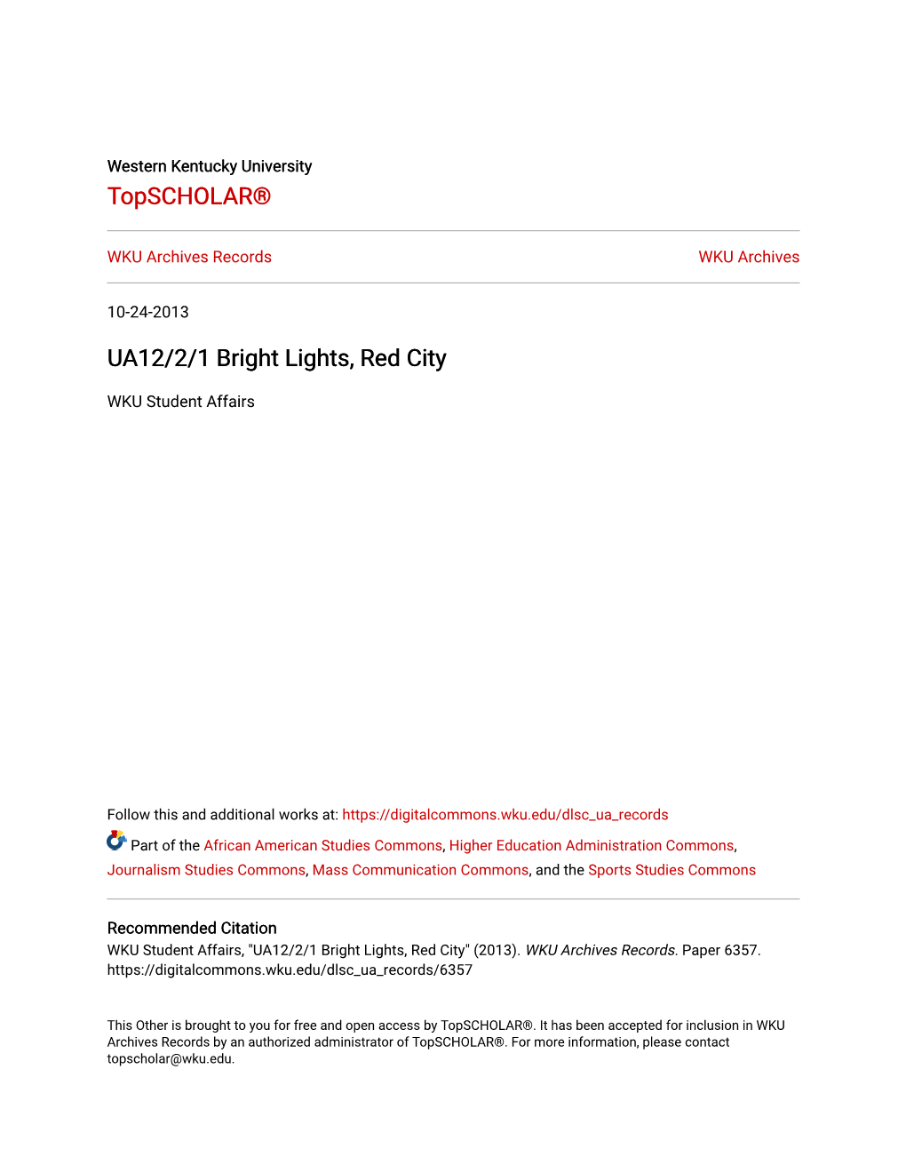 UA12/2/1 Bright Lights, Red City