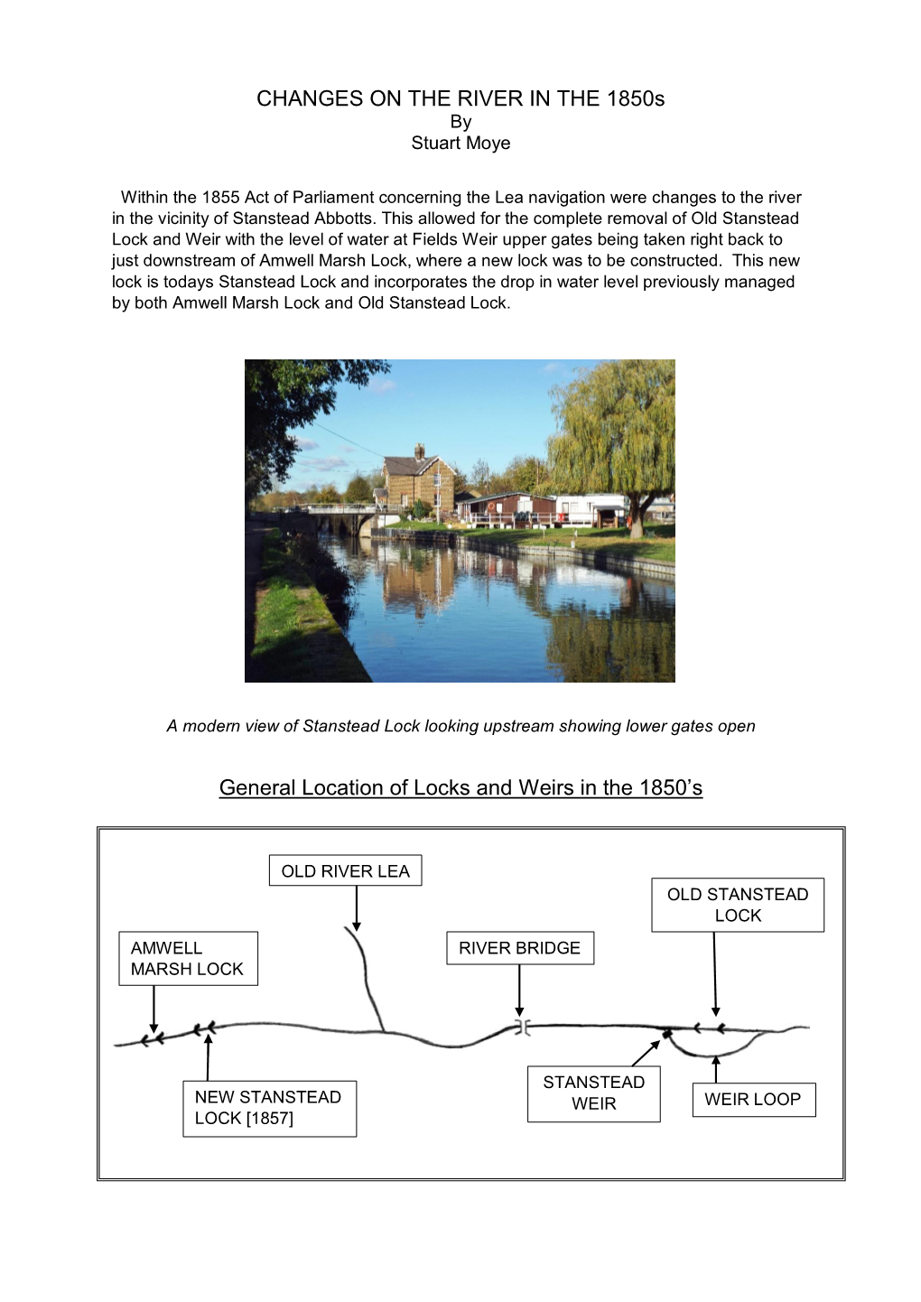 CHANGES on the RIVER in the 1850S General Location of Locks