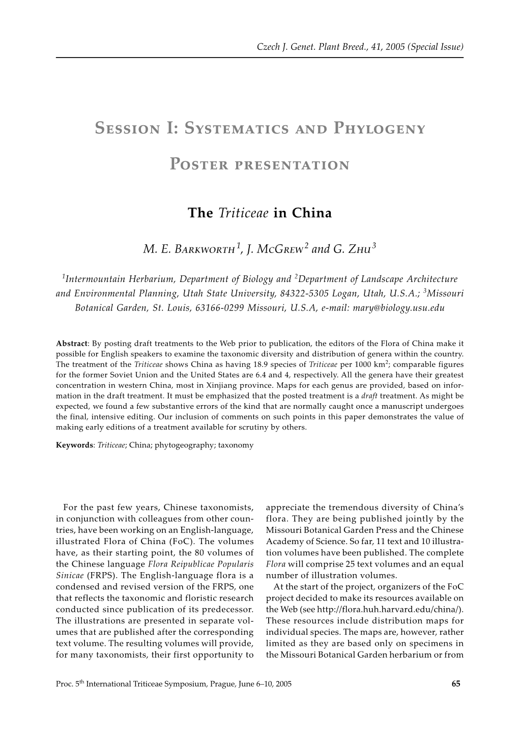 The Triticeae in China