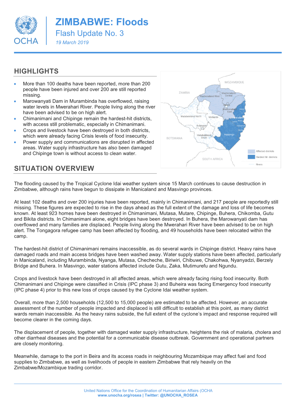 ZIMBABWE: Floods Flash Update No