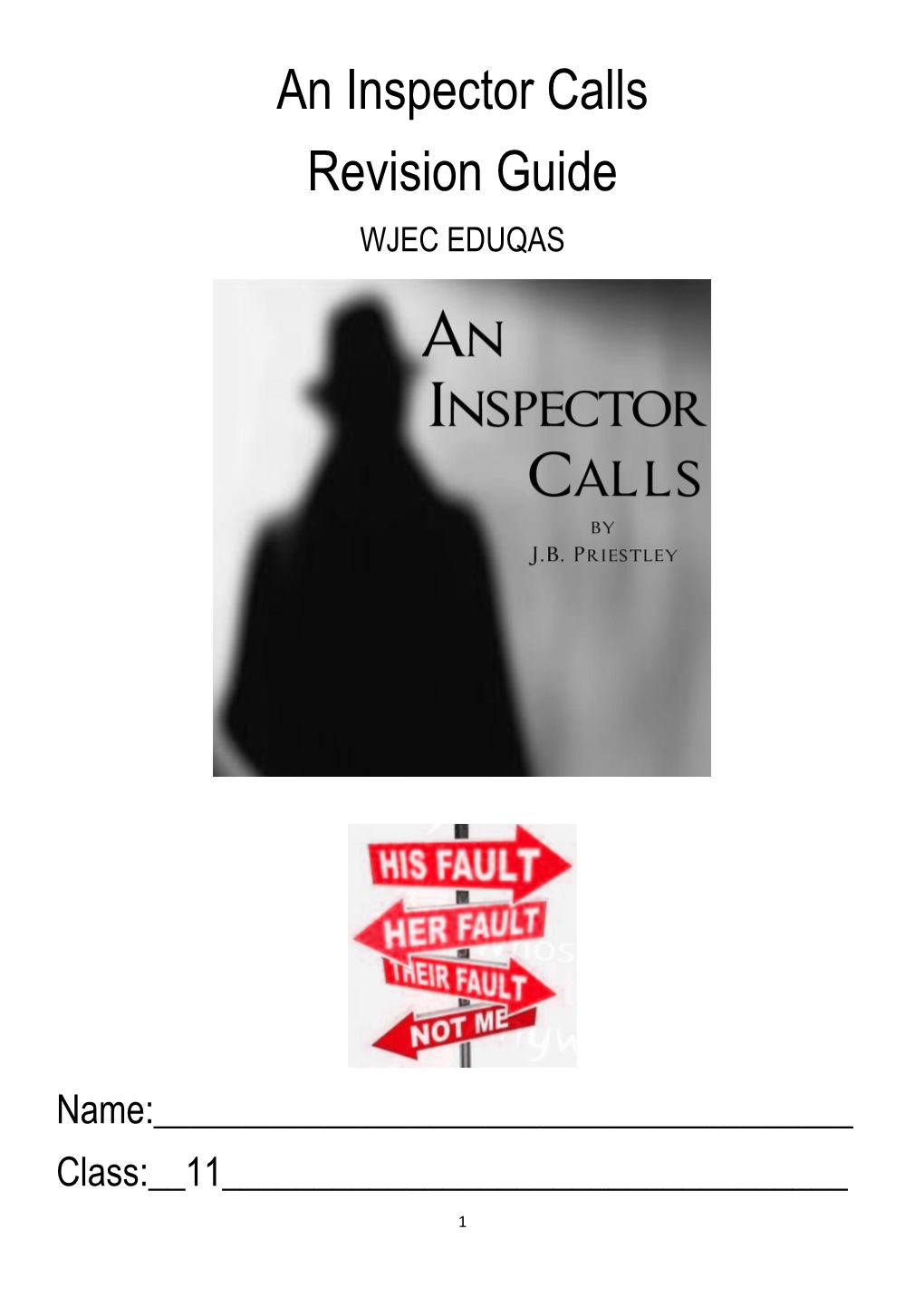 An Inspector Calls Revision Guide WJEC EDUQAS