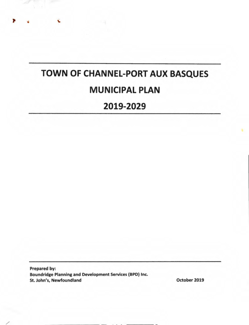 Town of Channel-Port Aux Basques Municipal Plan 2019-2029