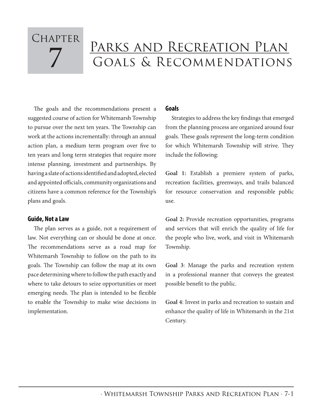Chapter 7, Goals and Recommendations (PDF)