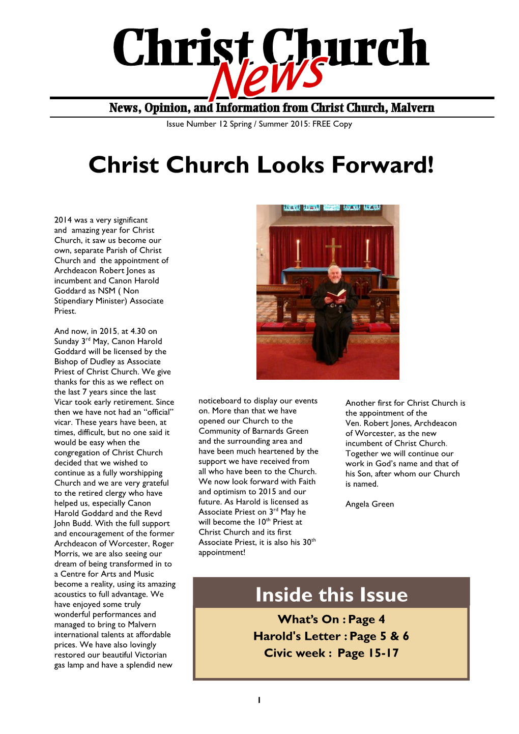 Christ Church Looks Forward!