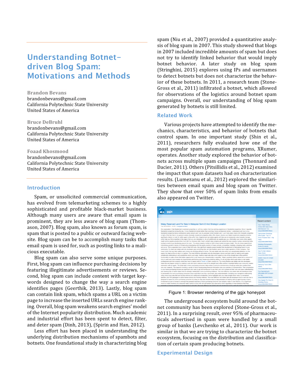 Understanding Botnet- Driven Blog Spam: Motivations and Methods