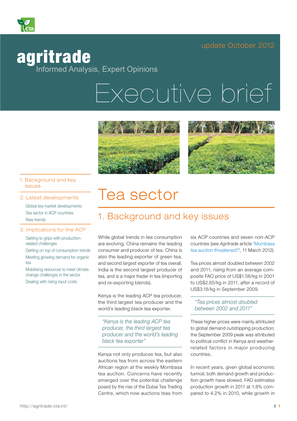 Tea Sector Update October 2012