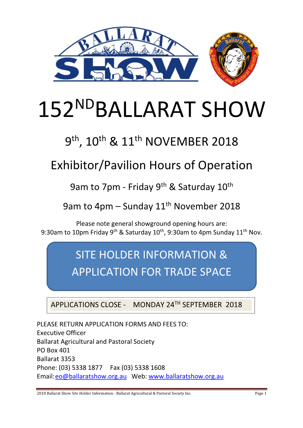 152Ndballarat Show