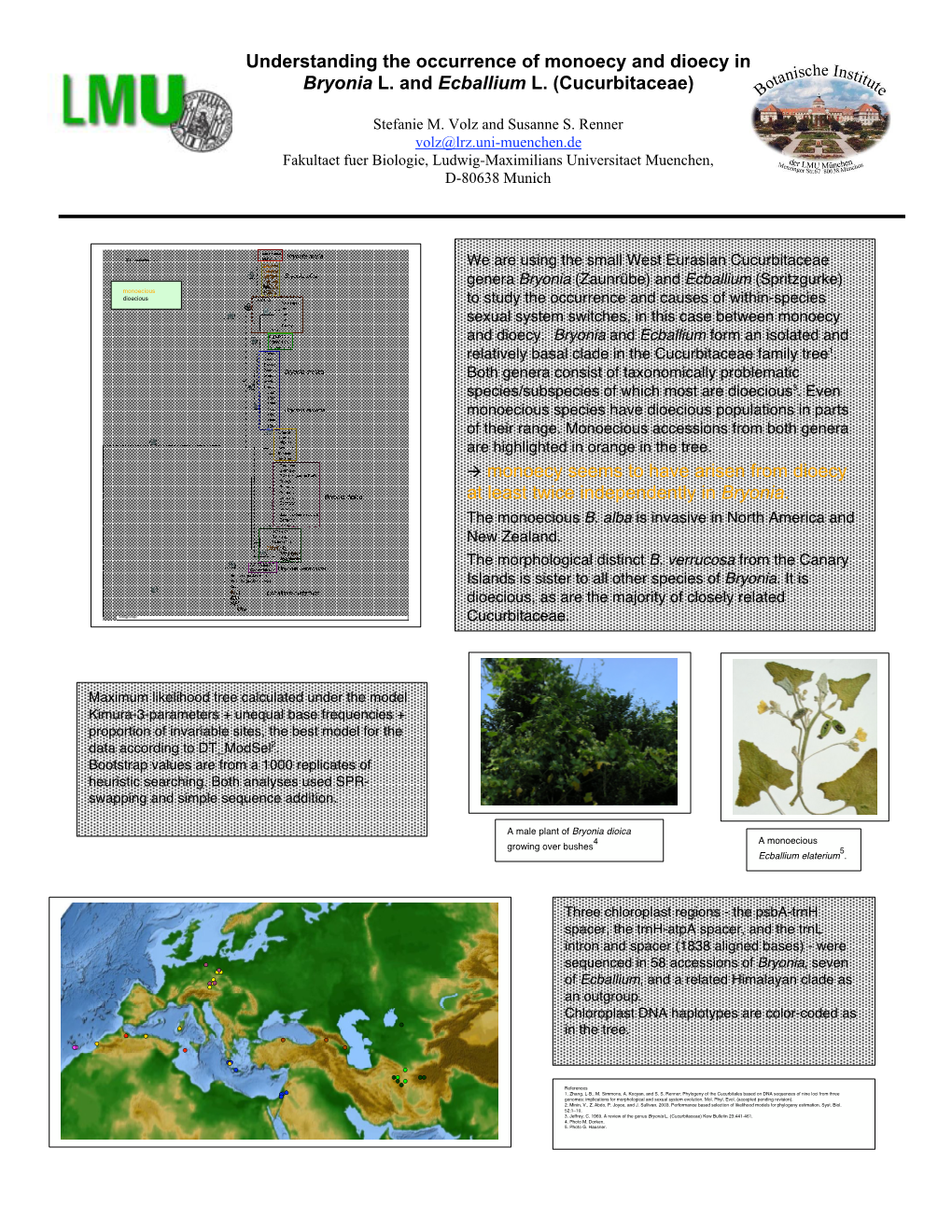 Understanding the Occurrence of Monoecy and Dioecy in Bryonia L