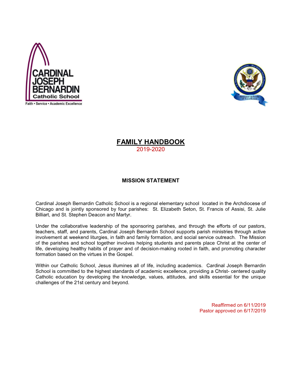 Family Handbook 2019-2020