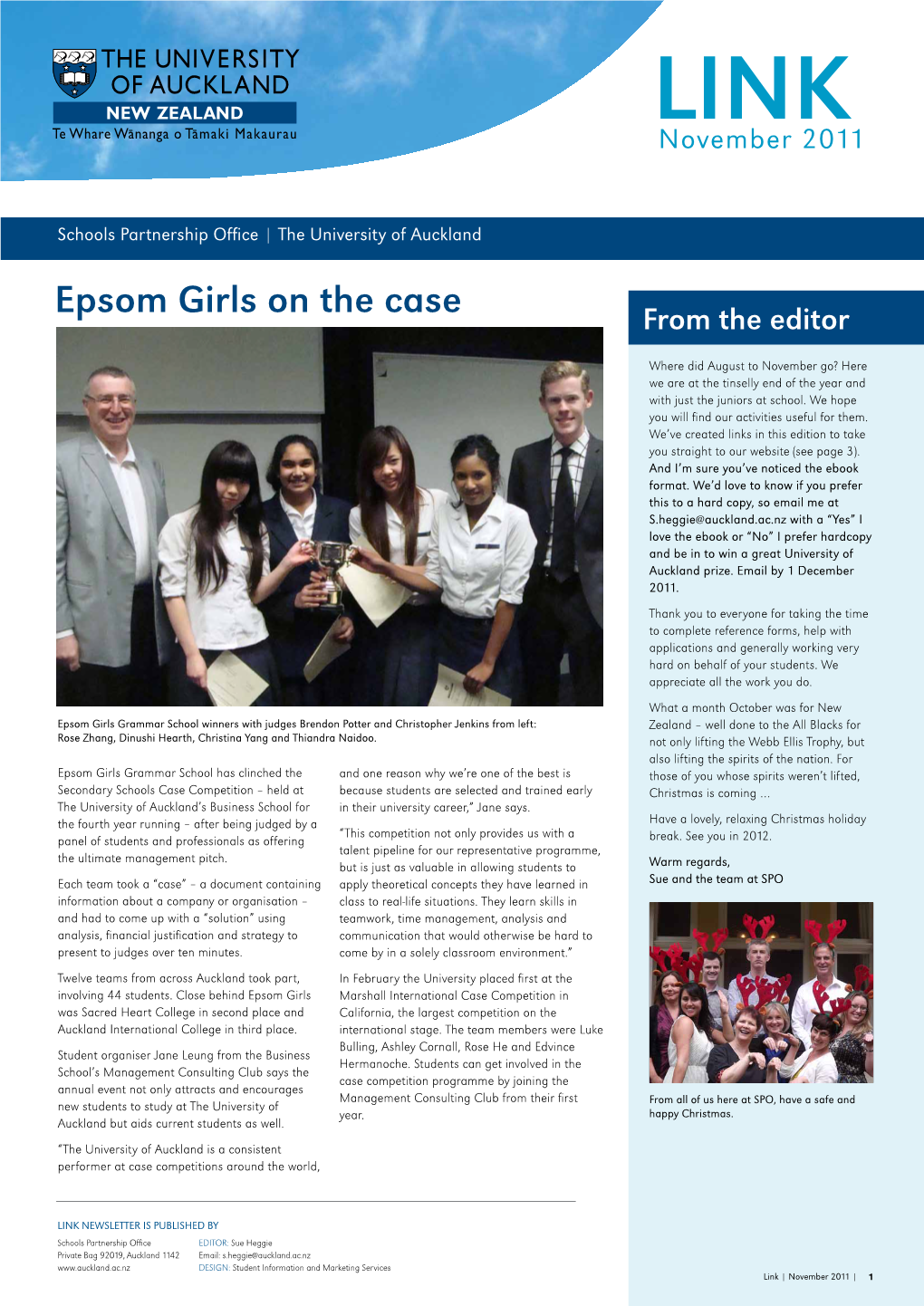 Epsom Girls on the Case from the Editor