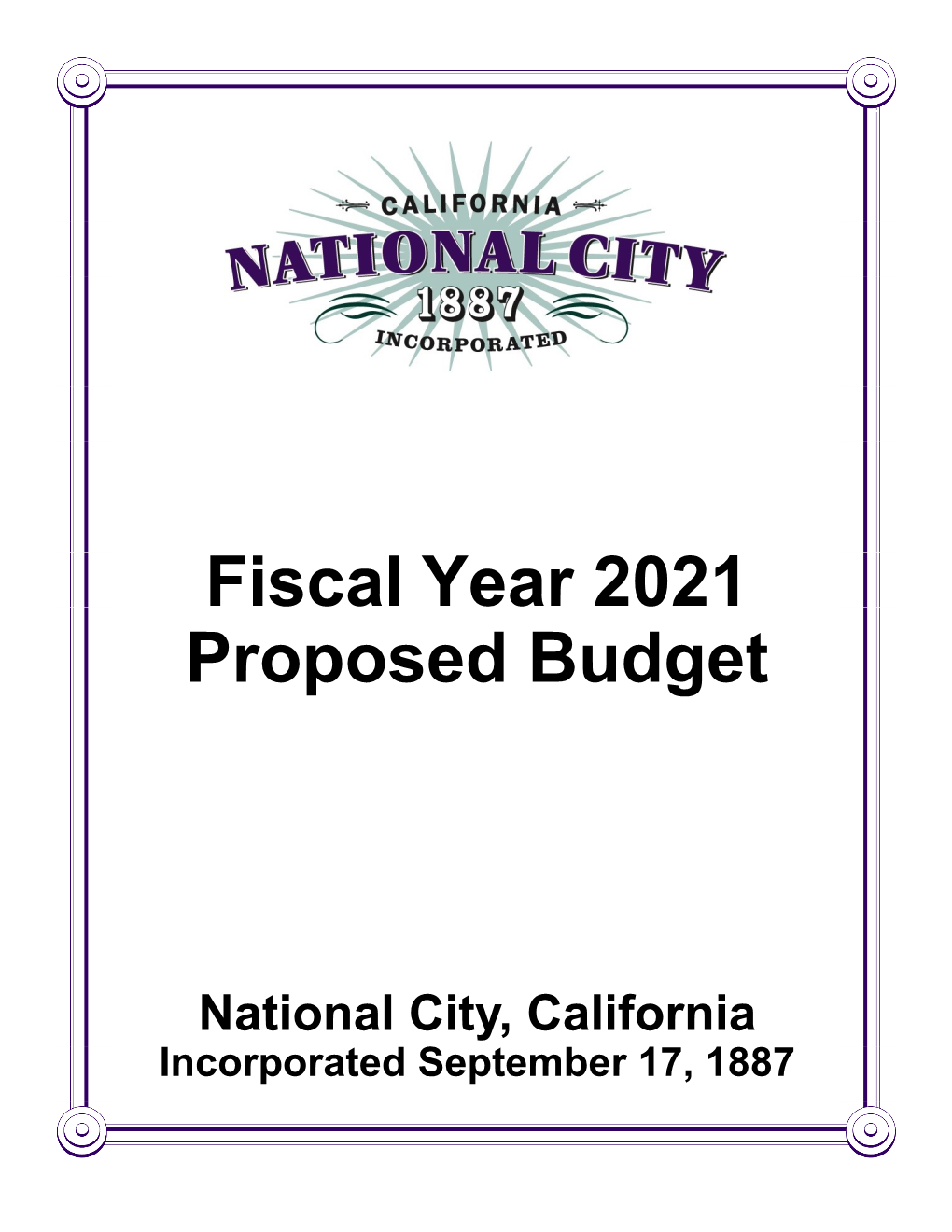 Fiscal Year 2021 Proposed Budget