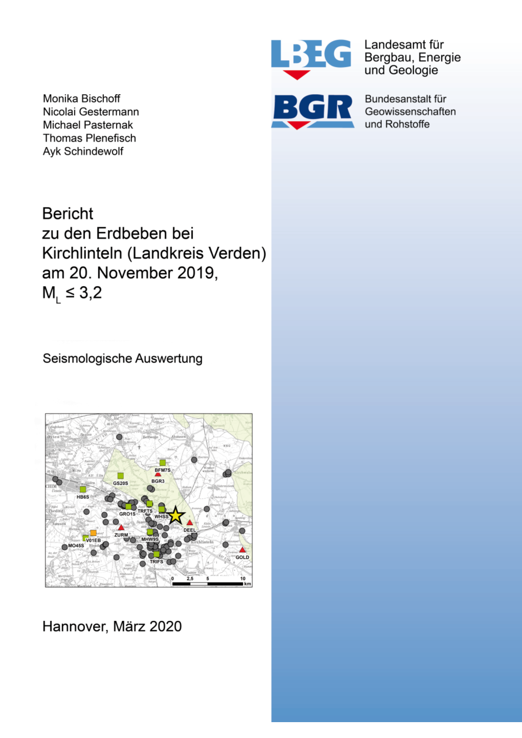 Bericht Zu Den Erdbeben Bei Kirchlinteln (Landkreis Verden) Am 20. November 2019, ML&lt;3,2