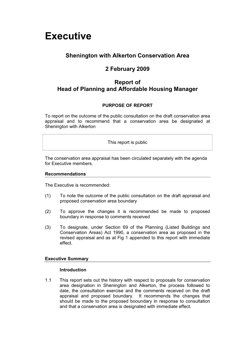 Shenington and Alkerton Conservation Area Appraisal PDF